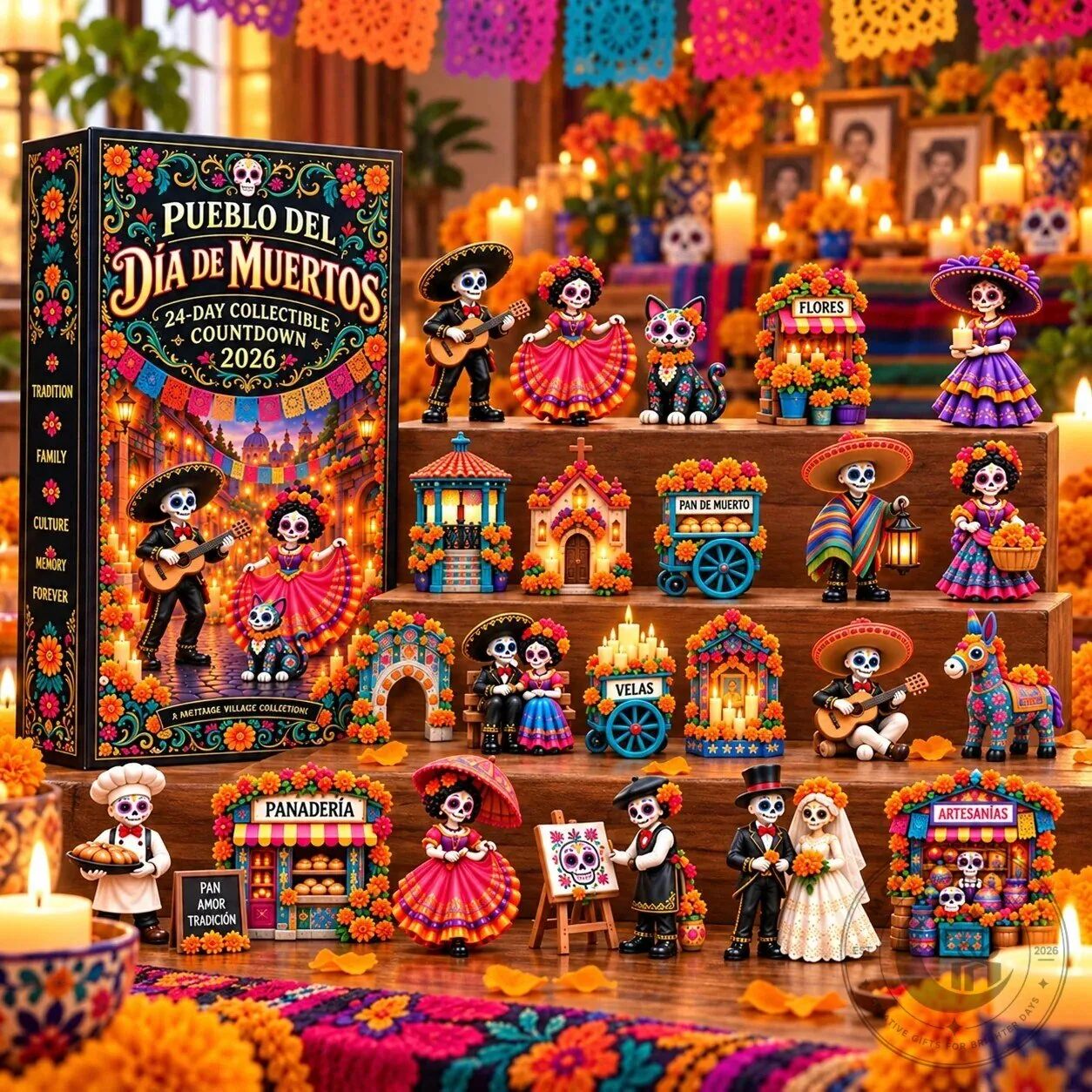 Day of the Dead Collectible Countdown Calendar with 24 Unique Miniatures