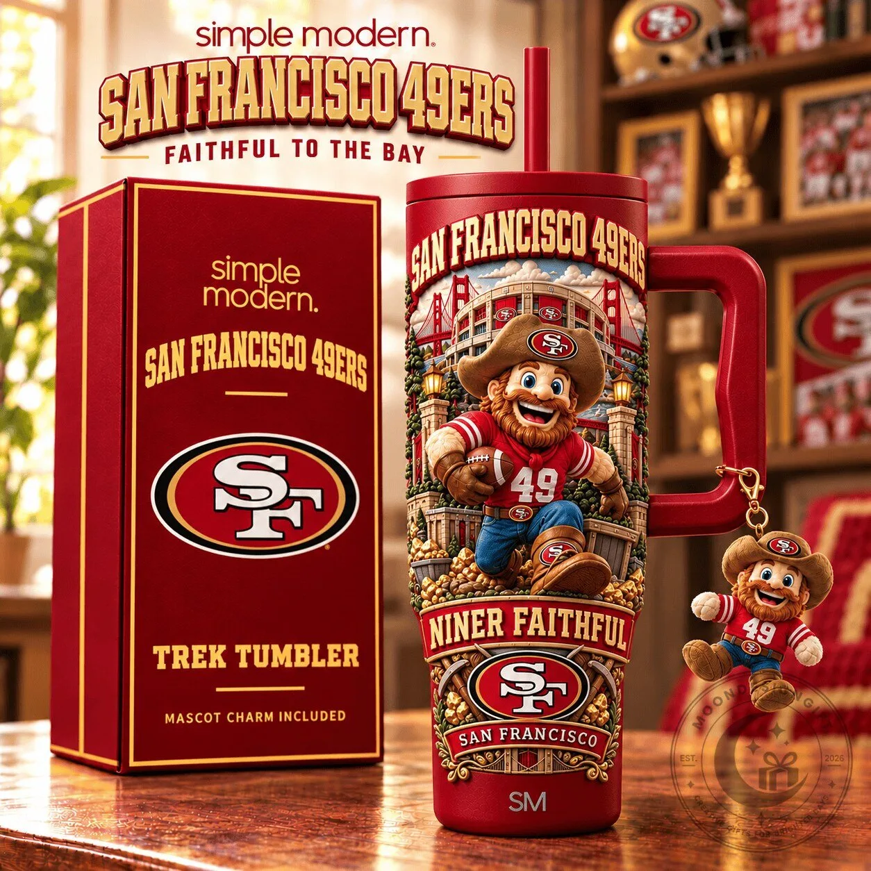 San Francisco 49ers Faithful to the Bay Trek Tumbler with Handle and Charm