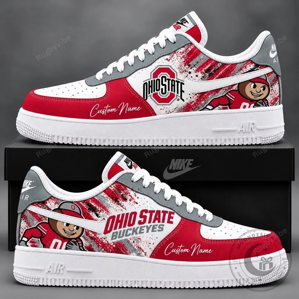Ohio State Buckeyes Custom Name NCAA Football Team Sneakers Shoes
