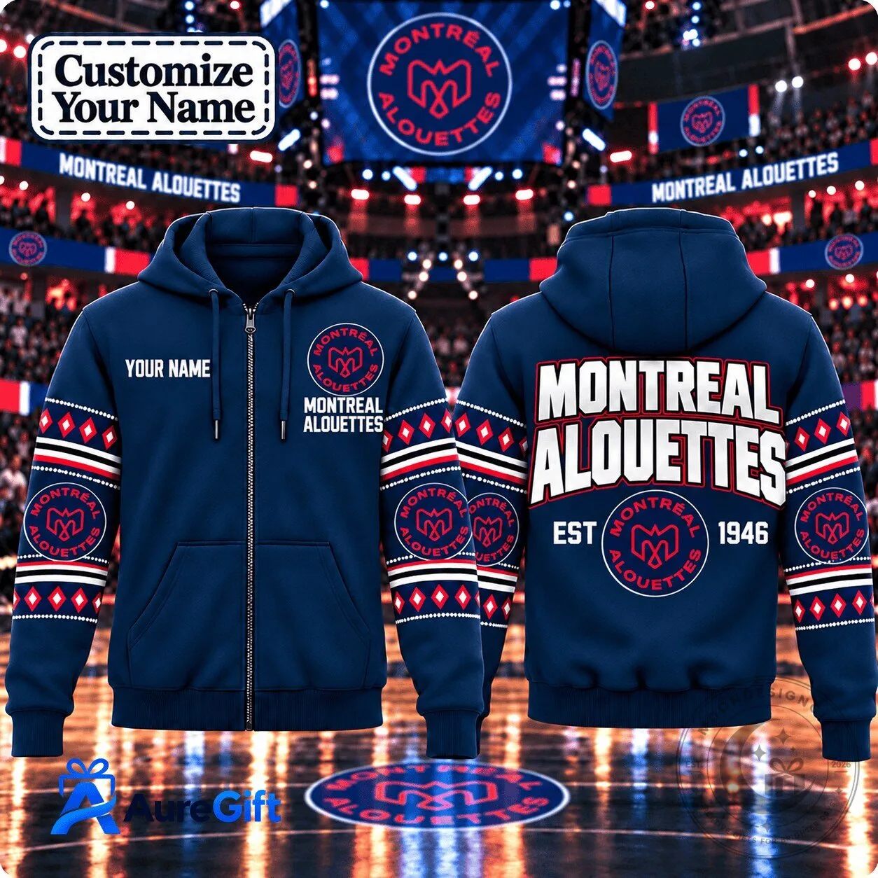 Montreal Alouettes Canadian Football League Native Personalized Hoodie