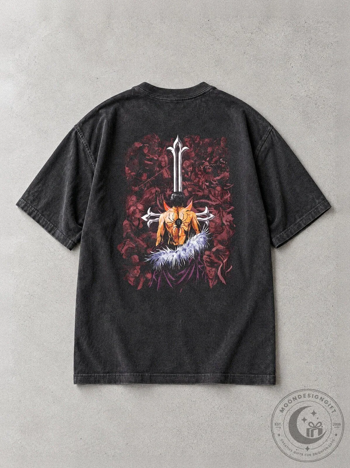 Hunter X Hunter Chrollo Lucilfer Head of the Spider Vintage Washed T-Shirt 1 Hunter X Hunter Chrollo Lucilfer Head of the Spider Vintage Washed T-Shirt
