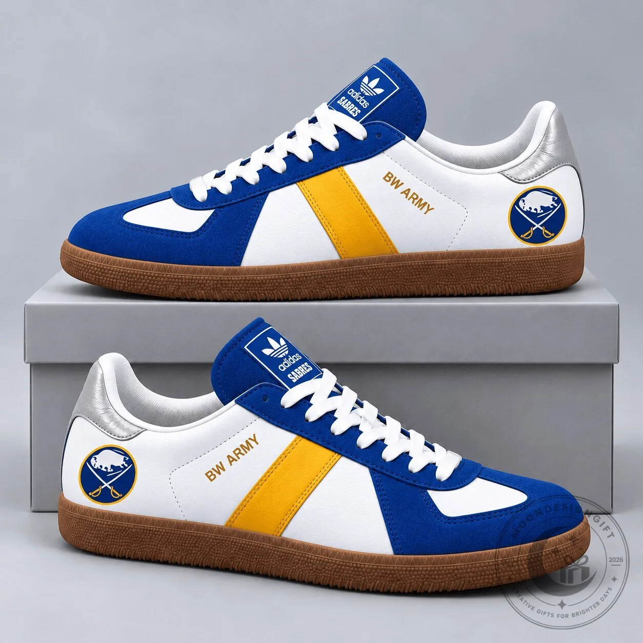 Buffalo Sabres BW Army Retro Low Top Sneakers with Classic Colorblock Design