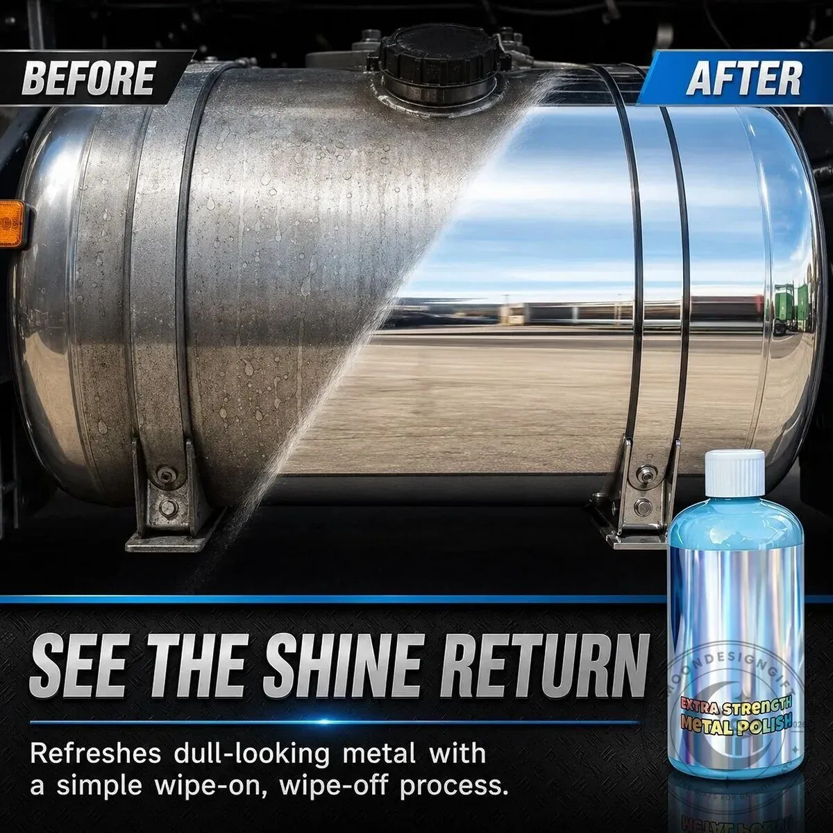Extra Strength Metal Polish Cleaner for Chrome Aluminum Stainless Steel