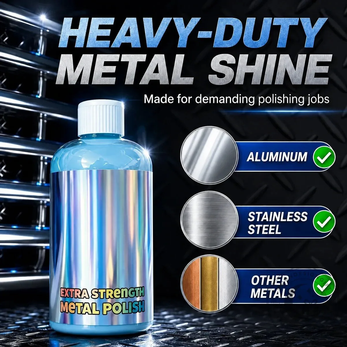 Extra Strength Metal Polish Cleaner for Chrome Aluminum Stainless Steel 13 Extra Strength Metal Polish Cleaner for Chrome Aluminum Stainless Steel